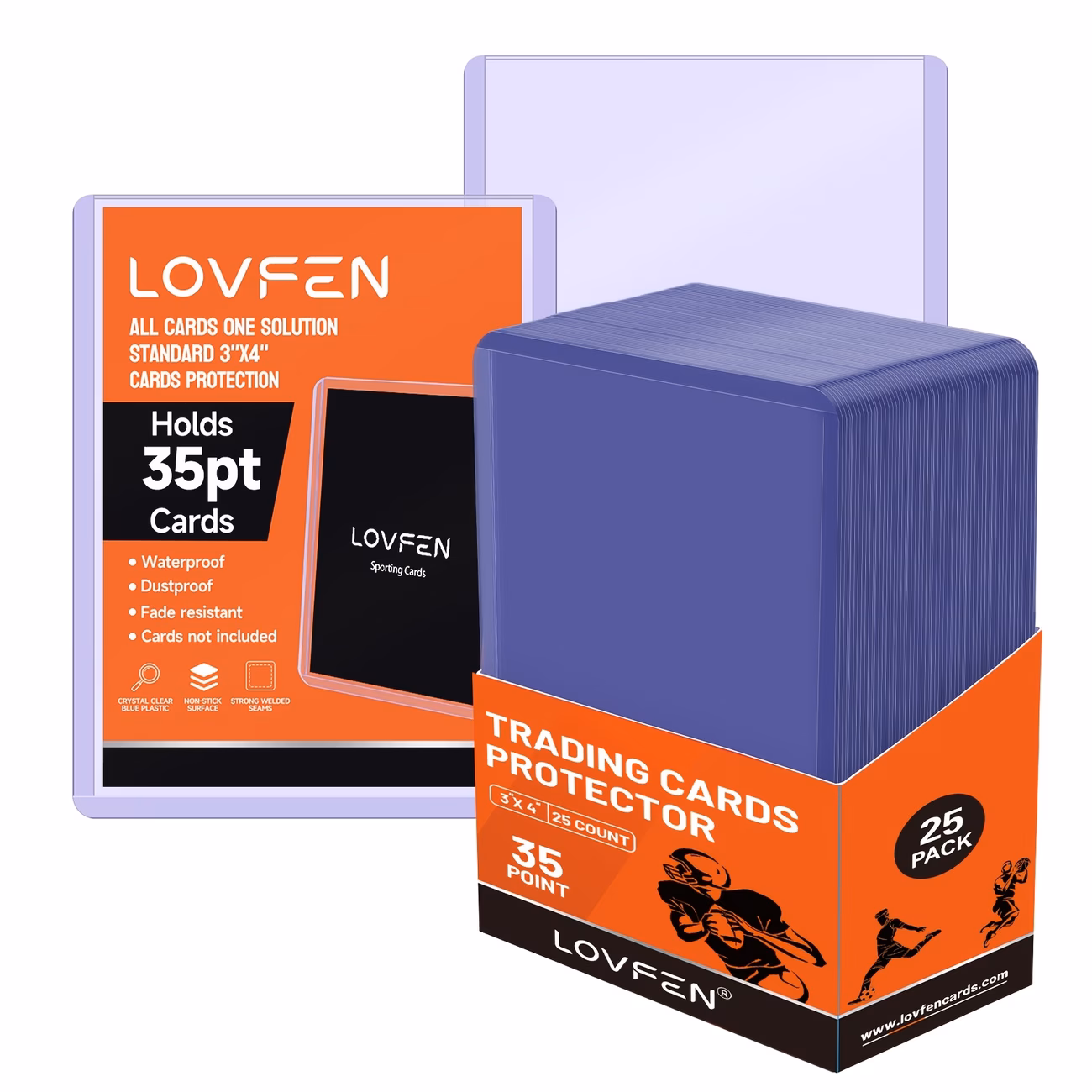 Lovfen 35pt trading card top loaders, pack of 25